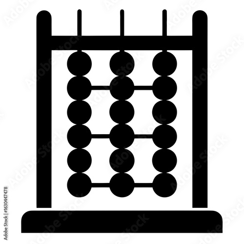 Simple Wooden Abacus – Clean Black Line Art Vector