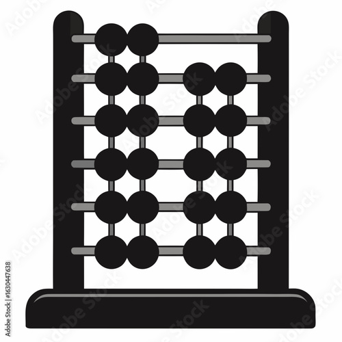 Simple Wooden Abacus – Clean Black Line Art Vector