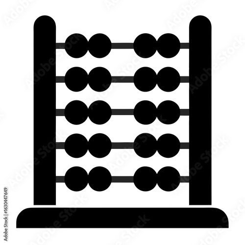 Simple Wooden Abacus – Clean Black Line Art Vector