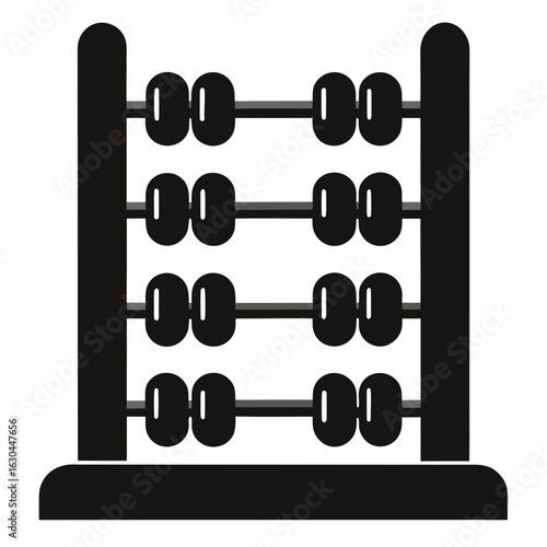 Simple Wooden Abacus – Clean Black Line Art Vector