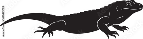 Mexican Alligator Lizard Vector Silhouette