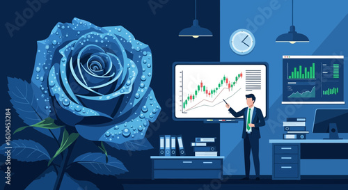 The synergy between financial growth and natural beauty symbolizes wealth creation