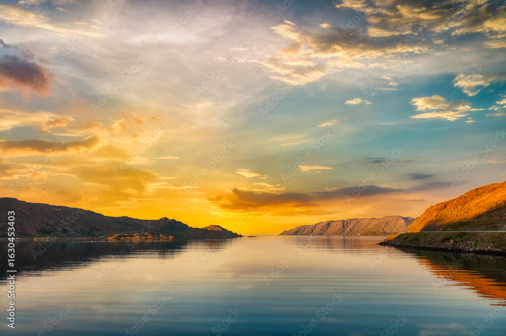 Obraz premium Kamoyaer is a fishing village in Nordkapp Municipality in Finnmark county, Norway.