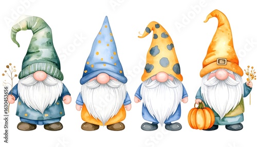 Cute gnomes in autumnal attire