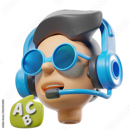 фотографія Announcing phonetics practice. 3d illustration