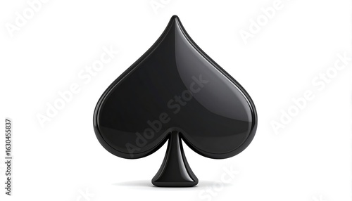 Glossy black spade symbol