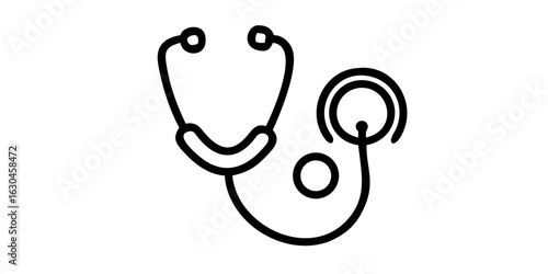 Stethoscope vector icon medical equipment health checkup tool diagnostic instrument healthcare illustration medical icons on transparent background
