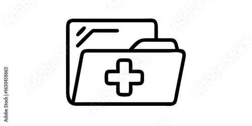 Medical records folder icon health information healthcare document patient data file chart clinic hospital 100 medical icons on transparent background