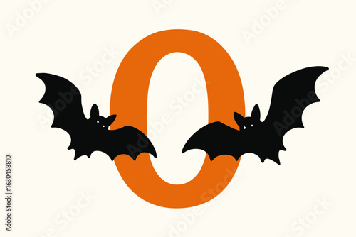 Vector illustration of a cute Halloween boo text design featuring a cartoon ghost