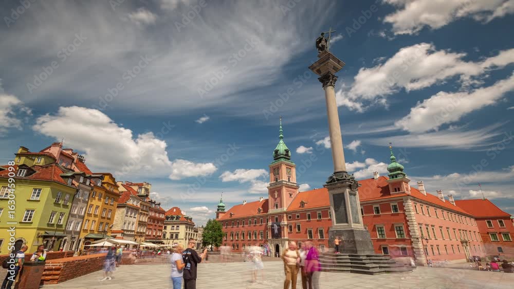 custom made wallpaper toronto digitalsunny day warsaw city center famous old town monument crowded square panorama timelapse 4k poland