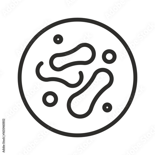 probiotics bacteria icon, lactobacillus linear vector illustration