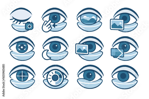 Light capture focus photo display vector control camera icon lens smart
