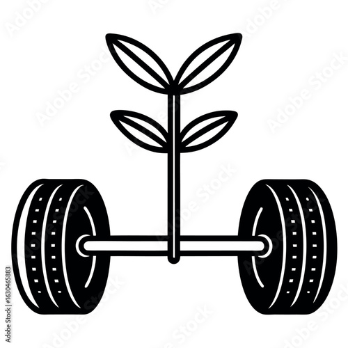 Vegan Protein Power Dumbbell with Sprouting Plant Design