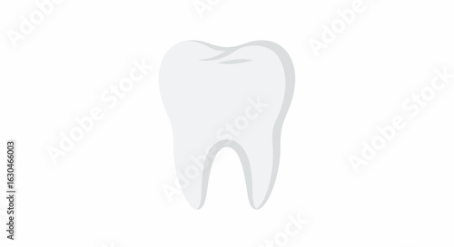 Minimalist white tooth illustration symbolizing oral health, hygiene, dental care, and clinical services available to patients for bright smiles