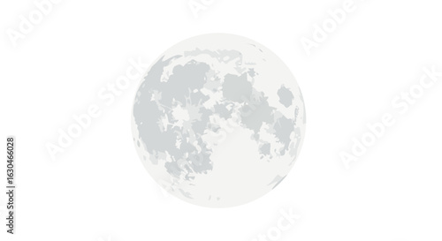 Detailed Lunar Surface Depiction on a Clear Night Sky Backdrop for Educational Purposes