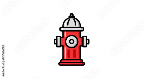 Illustration of a vibrant red and white fire hydrant on a clean white backdrop creating a striking contrast 70 characters