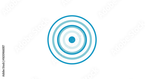 Abstract Circular Rings Design with Aquatic Blue Tones Symbolizing Connection and Wave Propagation