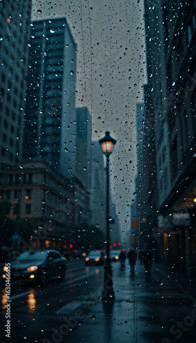Cinematic Rainy City Avenue at Night Phone Wallpaper