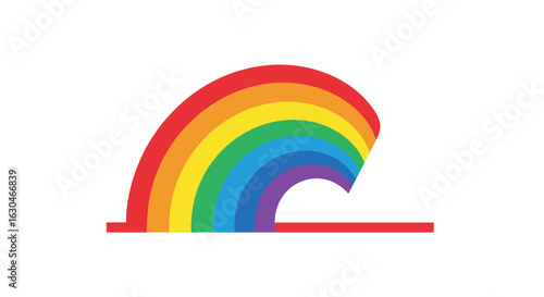 Vibrant chromatic arch artwork featuring blended colors, embodying positivity, hope and diversity representation on clean white backdrop