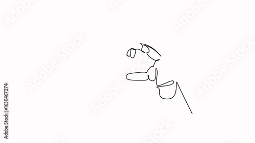 Self drawing animation of one continuous line. Hand drawn animated illustration. hand, person, robot, technology, futuristic, cooperation, innovation, intelligence, teamwork, connection, heart