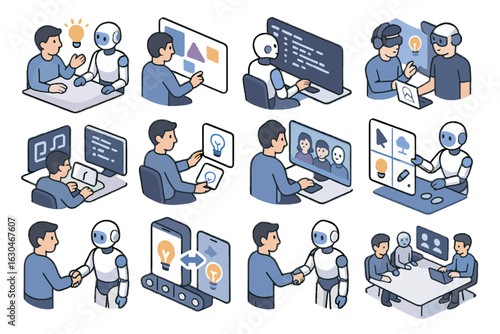 Icons vector handshake collaboration icon workspace shared tool ai innovation board digital