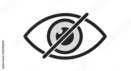 Privacy symbol: Crossed-out eye icon representing restricted access and data protection