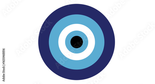 Traditional Evil Eye Amulet Symbolizing Protection with Concentric Blue Circles