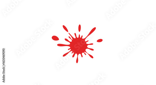 Abstract Red Splatter on White Background: A Dynamic Design Element, Ideal for Creative Projects