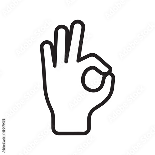 Modern OK Sign Symbol, a versatile line art illustration for positive and perfect.