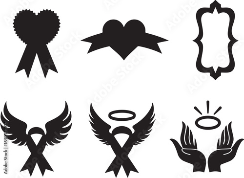 Elegant heart ribbons for love, support, and celebrations