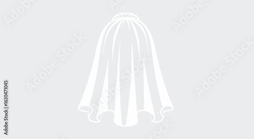 Ethereal Bridal Veil Isolated on Soft Background, Perfect for Wedding or Ceremony, Design Element for Celebration Style Elegance