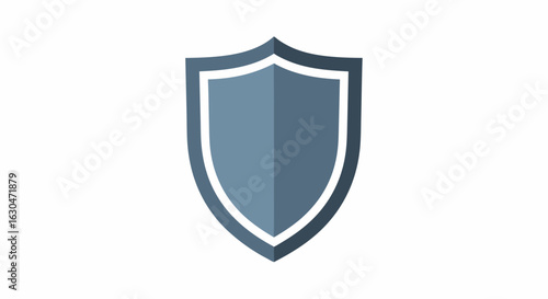 Stylized vector emblem depicting security and protection, presenting a shield-shaped insignia with subtle gradations and outline providing safety