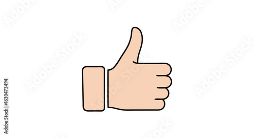 Optimistic Approval: A Clean and Simple Thumbs Up Icon Symbolizing Agreement and Endorsement