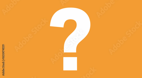 Minimalist question mark illustration against a vivid amber background, representing uncertainty and inquiry, designed for clarity