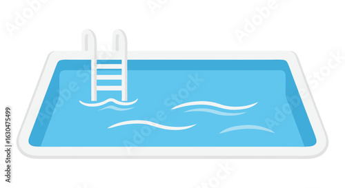 Tranquil Swimming Pool Illustration Representing Leisure and Relaxation for Summertime Fun