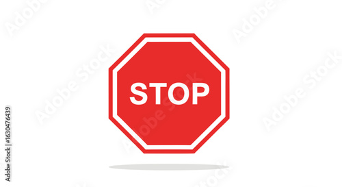Iconic Stop Sign: A Critical Symbol of Traffic Safety and Regulatory Compliance Indicating a Pause or Cessation of Movement, Representing Control