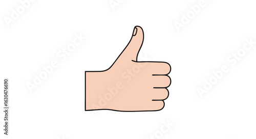 An illustration of a hand giving a thumbs up conveys positivity and approval, symbolizing agreement, success, and a gesture of encouragement or