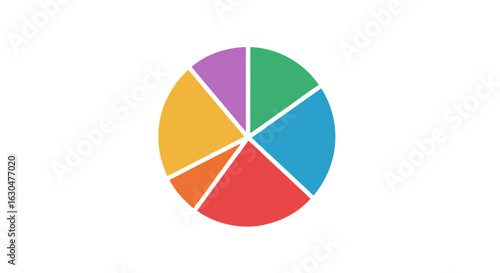 Vibrant Multi-Segmented Circle Chart Illustration for Data Visualization and Analysis Display