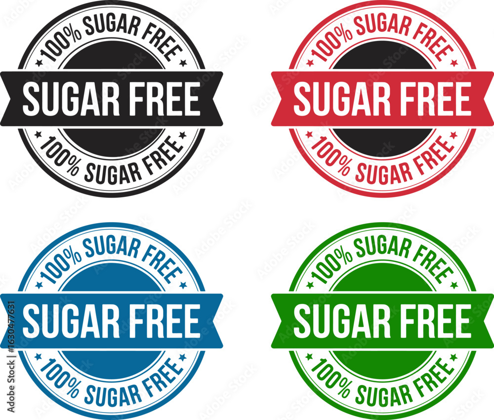 Fototapeta premium Sugar free product label vector badge for healthy food diet