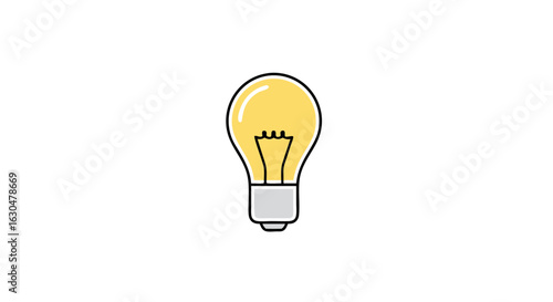 Illuminating Ideas: A Cartoon Style Lightbulb Symbolizing Innovation and Creative Thinking