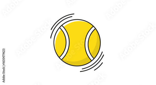 Dynamic tennis ball motion illustration showcasing sports energy and vibrant design, perfect for a games concept or a creative athletic emblem visual