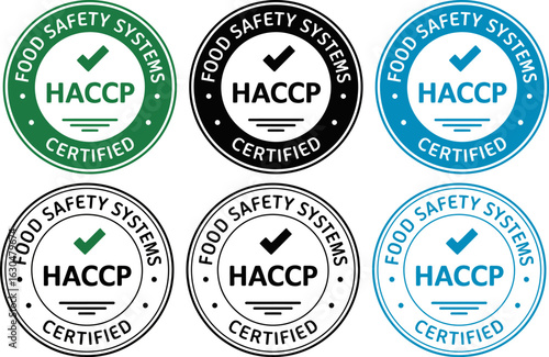 Haccp certified food safety systems compliance vector logo