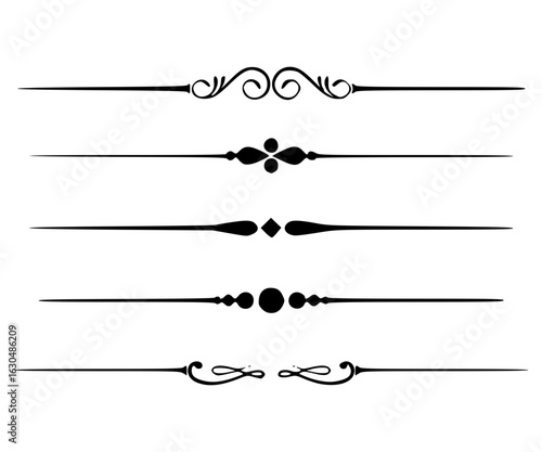 set of calligraphic design elements