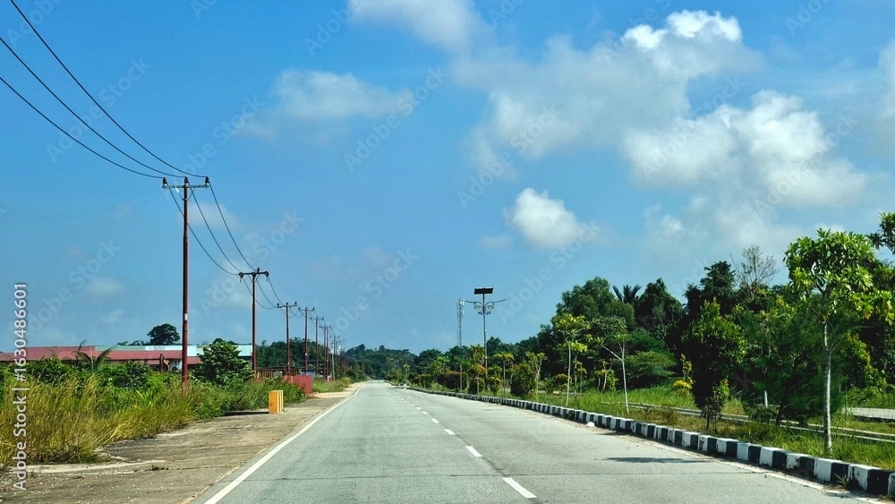 Fototapeta premium Straight road but quiet vehicles