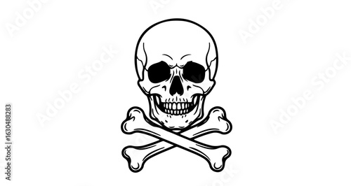 Skull and crossbones vector art design element for halloween or pirate theme illustration graphic isolated image