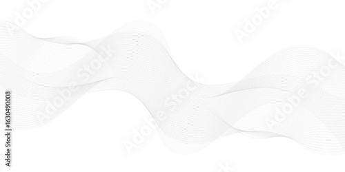 Abstract vector background with black wavy lines, Abstract wavy technology curve lines on transparent background isolated. 