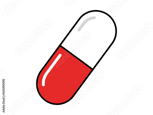 A minimalist pill capsule vector for health and medical concepts