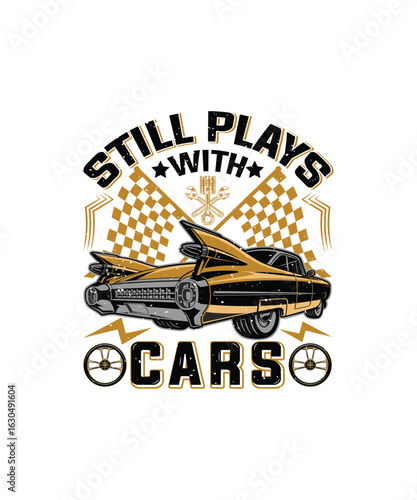 Car Illustration Design, Vintage Car, EPS, VECTOR
