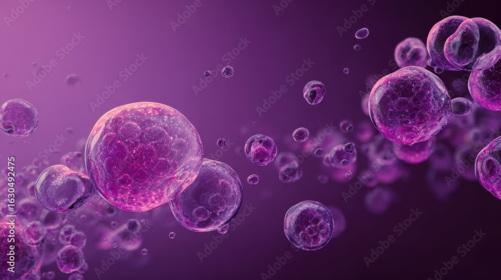 Naklejka premium purple spheres floating in space