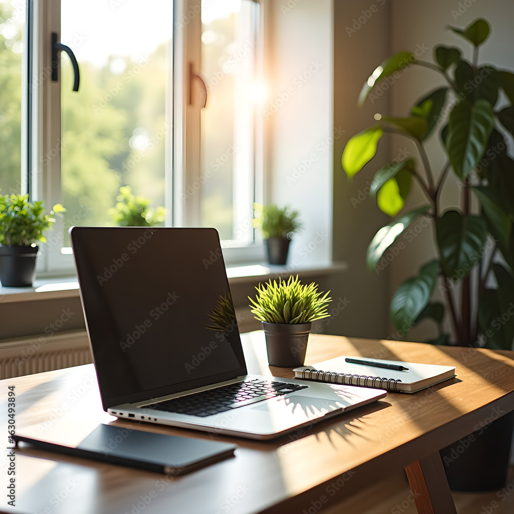 Fototapeta premium laptop on the table